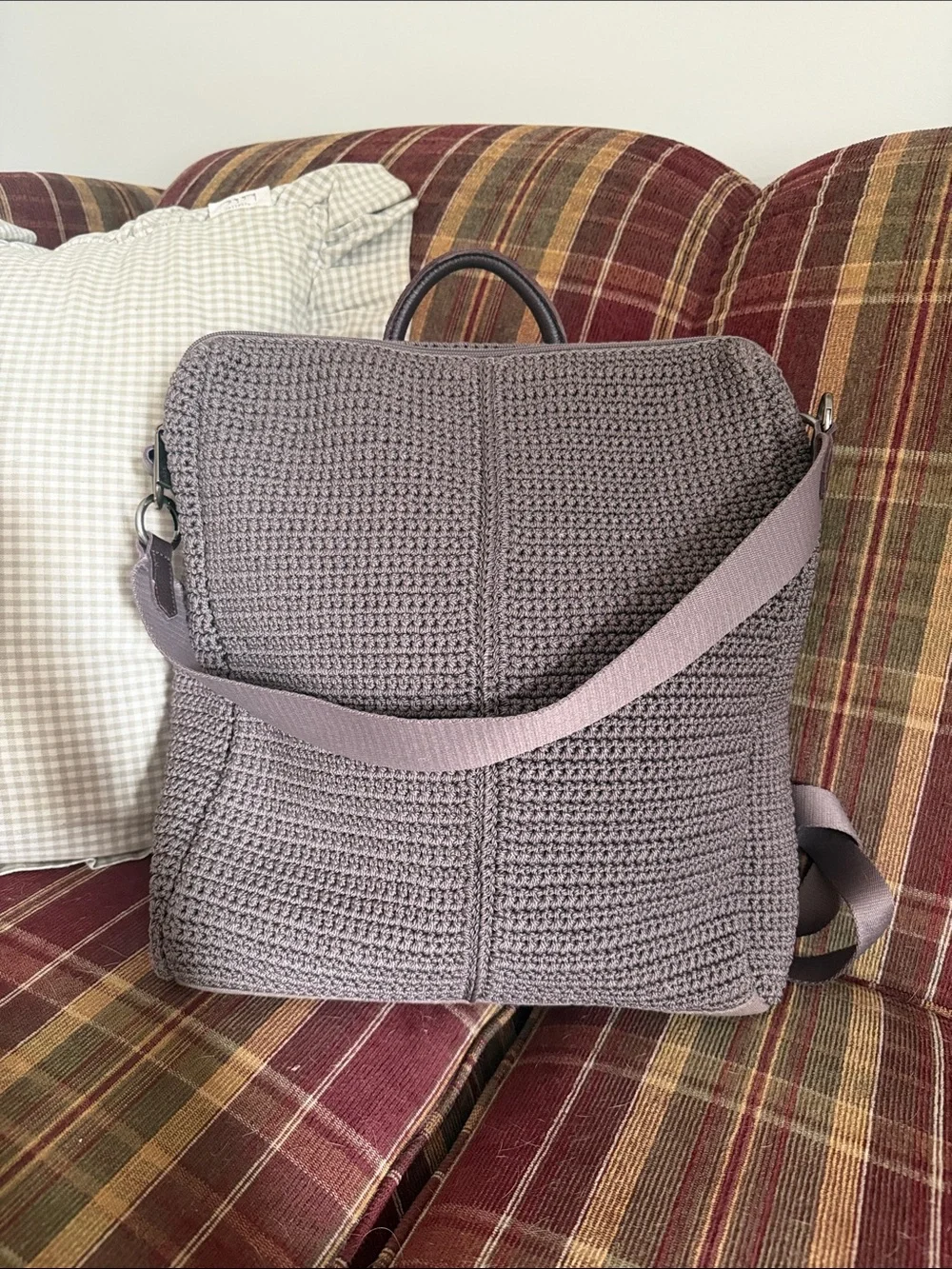 The Sak Crochet Knit Backpack - Mauve